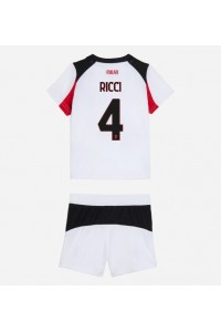 AC Milan Samuele Ricci #4 Jalkapallovaatteet Lasten Vieraspeliasu 2025-26 Lyhythihainen (+ Lyhyet housut)